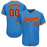 Custom Powder Blue Red-Gold Authentic Baseball Jersey