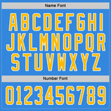 Custom Powder Blue Gold-White Hockey Jersey
