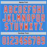 Custom Powder Blue Orange-White Hockey Jersey