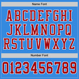 Custom Powder Blue Red-White Mesh Authentic Football Jersey