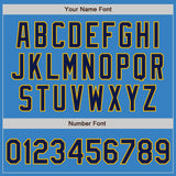 Custom Powder Blue Navy-Gold Authentic Baseball Jersey