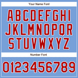Custom Powder Blue Red-White Authentic Baseball Jersey