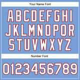 Custom Powder Blue White-Red Authentic Baseball Jersey
