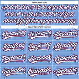 Custom Powder Blue White Royal-Red Authentic Baseball Jersey