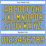 Custom Powder Blue Yellow-Navy Authentic Baseball Jersey