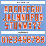 Custom Powder Blue Orange-White Authentic Baseball Jersey