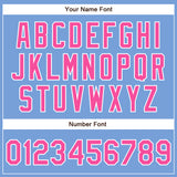Custom Powder Blue Pink-White Authentic Baseball Jersey
