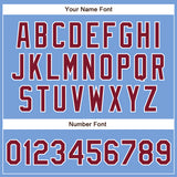 Custom Powder Blue Crimson-White Authentic Baseball Jersey