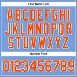 Custom Powder Blue White Pinstripe Orange Authentic Baseball Jersey