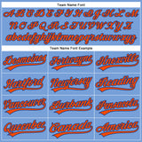 Custom Powder Blue White Pinstripe Orange-Royal Authentic Baseball Jersey