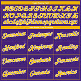 Custom Purple Gold-White Authentic Throwback Basketball Jersey