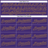 Custom Purple Purple-Old Gold Authentic Baseball Jersey