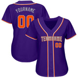 Custom Purple Orange-Gray Authentic Baseball Jersey