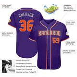 Custom Purple Orange-Gray Authentic Baseball Jersey