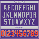 Custom Purple Orange-Gray Authentic Baseball Jersey