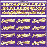 Custom Purple White-Gold Authentic Sleeveless Baseball Jersey