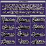 Custom Purple Black-Cream Hockey Jersey