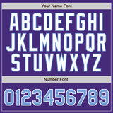 Custom Purple White Pinstripe Light Blue-White Authentic Baseball Jersey