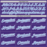 Custom Purple White Pinstripe Light Blue-White Authentic Baseball Jersey