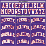Custom Purple White-Orange Authentic Throwback Basketball Jersey