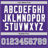 Custom Purple Gray-White Authentic Throwback Basketball Jersey