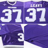 Custom Purple White-Gray Mesh Authentic Throwback Football Jersey