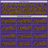 Custom Purple Black-Gold Authentic Baseball Jersey