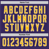 Custom Purple Gold-White Hockey Jersey