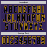 Custom Purple Black-Gold Hockey Jersey