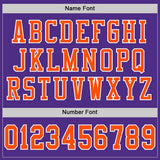 Custom Purple Orange-White Mesh Authentic Football Jersey