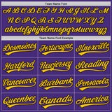 Custom Purple Black-Gold Authentic Baseball Jersey