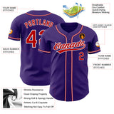 Custom Purple Red-White Authentic Baseball Jersey