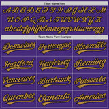 Custom Purple Black-Old Gold Authentic Baseball Jersey