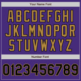 Custom Purple Black-Old Gold Authentic Baseball Jersey