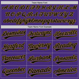 Custom Purple Black Pinstripe Black-Old Gold Authentic Baseball Jersey