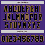 Custom Purple Black Pinstripe Black-Old Gold Authentic Baseball Jersey
