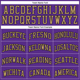Custom Purple Black Pinstripe Black-Old Gold Authentic Basketball Jersey