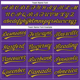 Custom Purple Black Pinstripe Old Gold Authentic Baseball Jersey