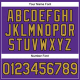 Custom Purple Black Pinstripe Old Gold Authentic Baseball Jersey
