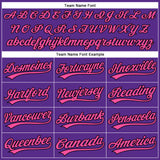 Custom Purple Black Pinstripe Pink Authentic Baseball Jersey