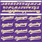 Custom Purple White Pinstripe Old Gold Authentic Baseball Jersey