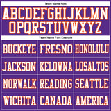 Custom Purple White-Orange Mesh Authentic Football Jersey