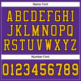 Custom Purple Gold-Black Mesh Authentic Football Jersey