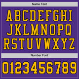 Custom Purple Gold-Black Mesh Authentic Football Jersey