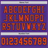 Custom Purple Orange-Black Mesh Authentic Football Jersey