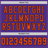 Custom Purple Orange-Black Mesh Authentic Football Jersey