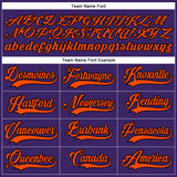 Custom Purple Orange-Black Hockey Lace Neck Jersey