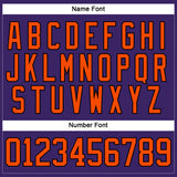 Custom Purple Orange-Black Hockey Lace Neck Jersey