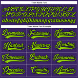 Custom Purple Neon Green-Black Hockey Lace Neck Jersey