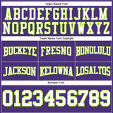 Custom Stitched Purple White-Neon Green Football Pullover Sweatshirt Hoodie